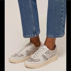 Gola Grandslam Savanna Spotted Lace Up Low Top Sneakers White Gray 7